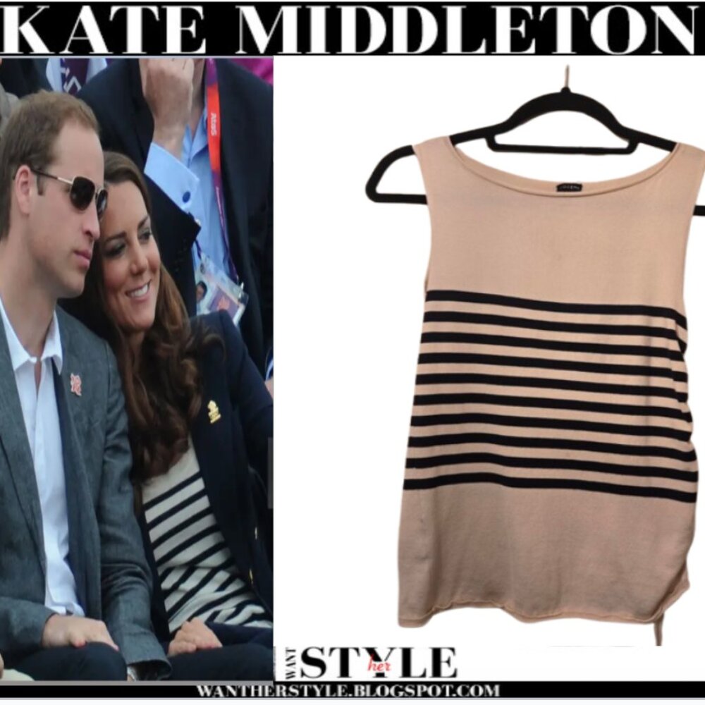 RARE Joseph Knit Sleeveless Navy Breton Stripe Sweater Small